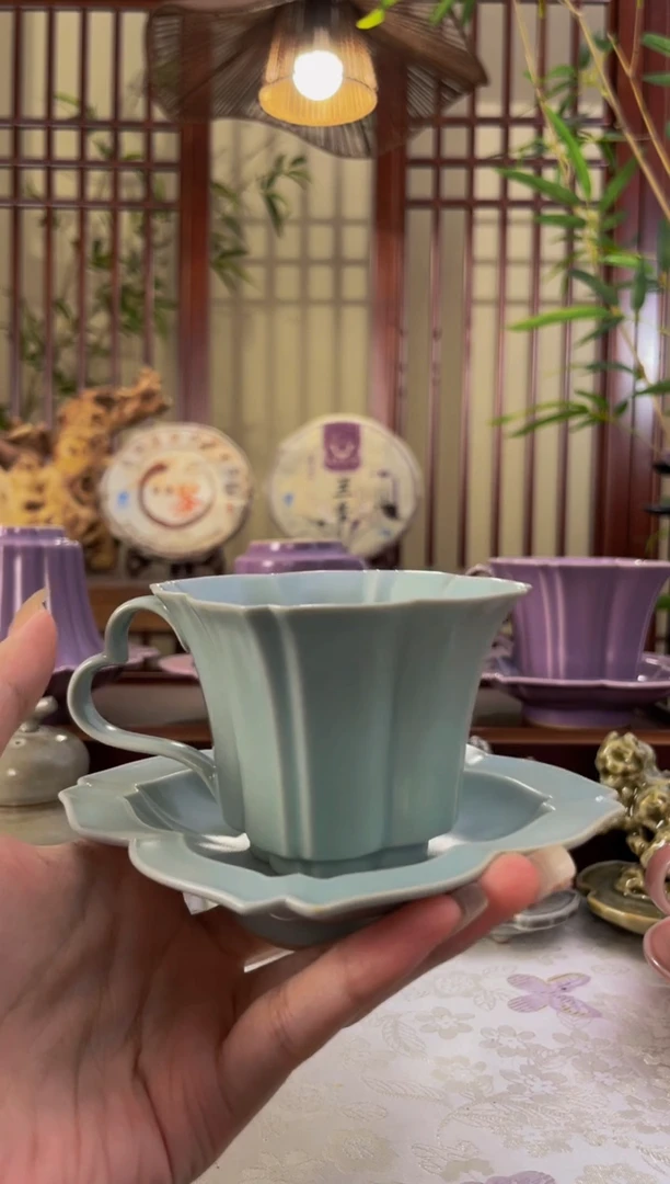 北溪堂-天青色丁香茶咖杯