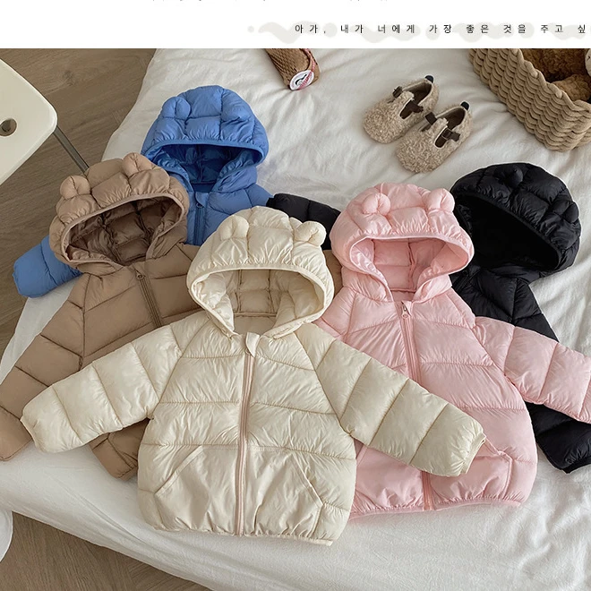 儿童轻薄棉服宝宝短款棉袄男女童连帽棉衣小童婴儿洋气外套潮