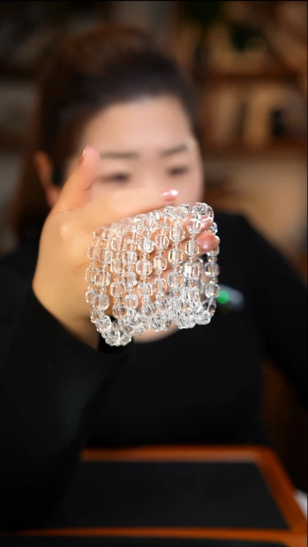 未镶嵌珠宝半成品水晶白水方糖串D775多样性发其一