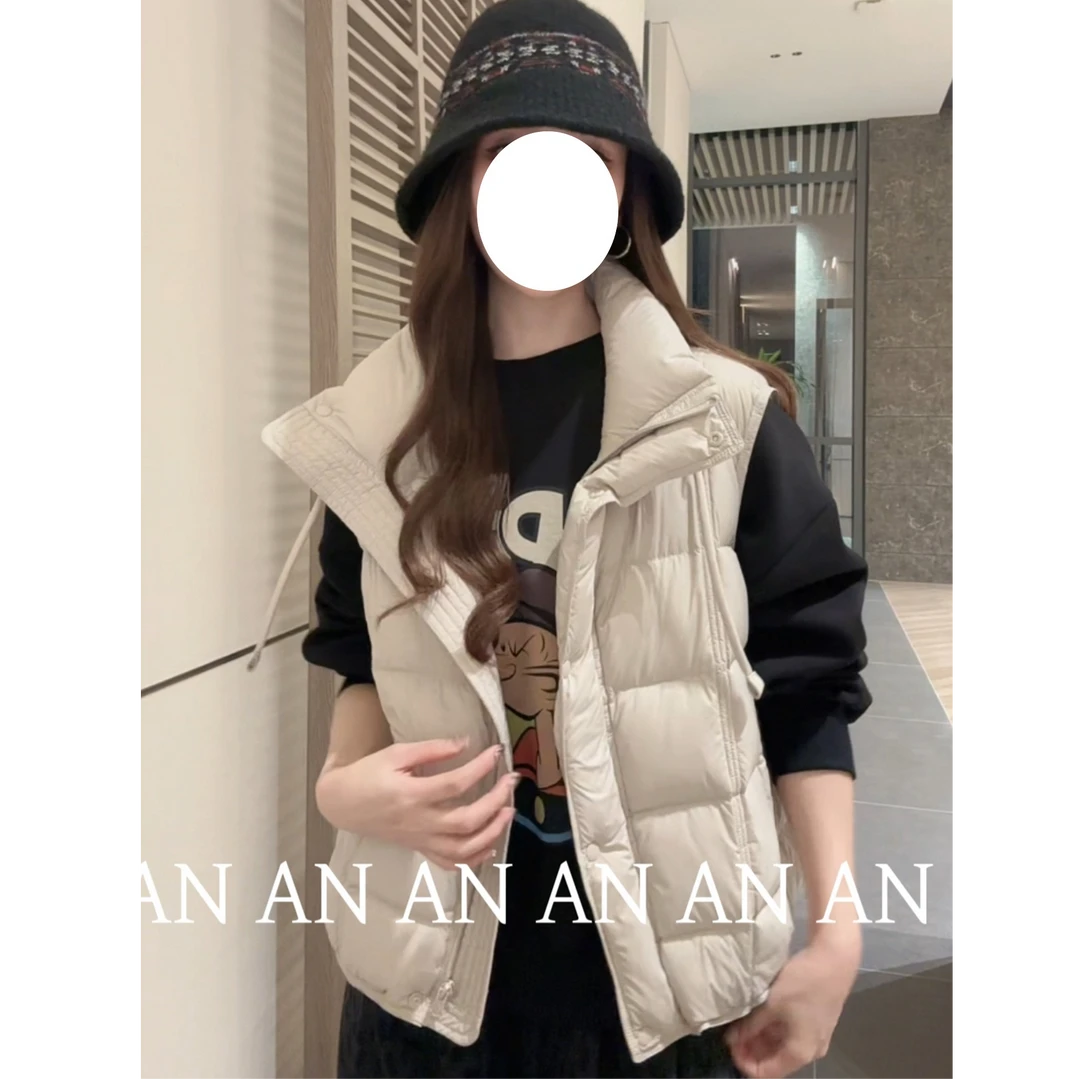 秋冬季新款简约立领工字型款韩式圆领马夹胖mm秋冬韩系羽绒马甲