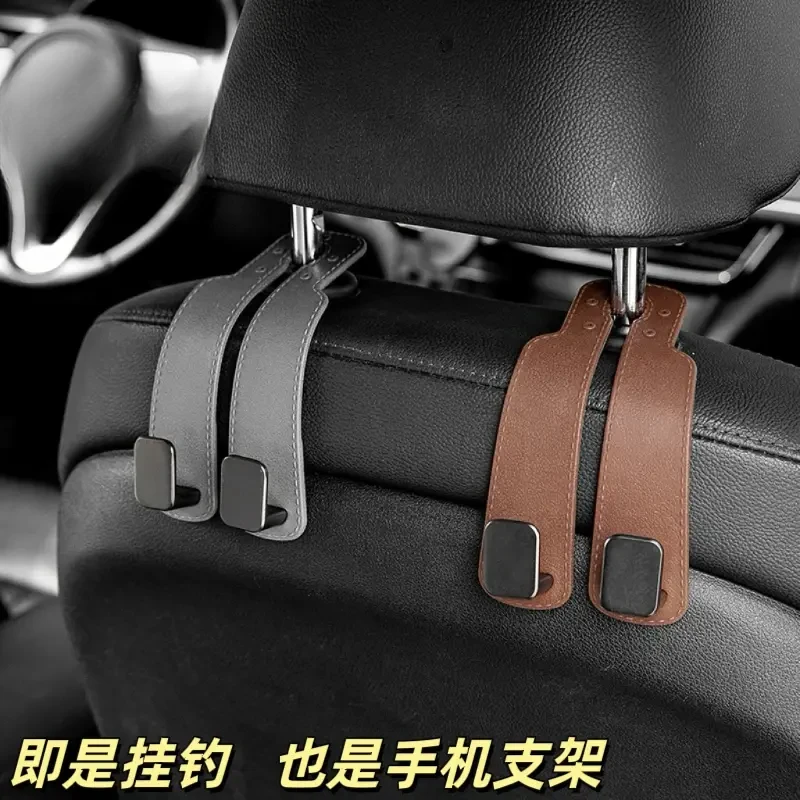 车载座椅背升级隐藏双挂钩汽车翻毛皮后排车内包包小物件储物挂钩