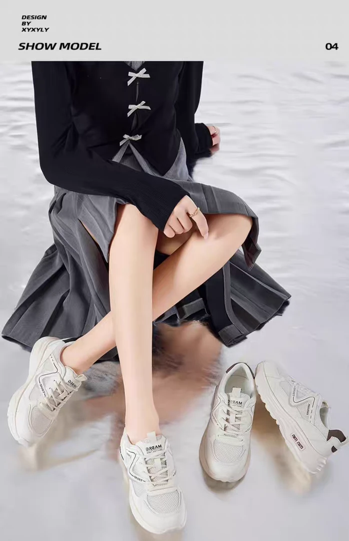 香香莉老爹鞋女29565厚底松糕女鞋网面轻便休闲运动2025春夏新款