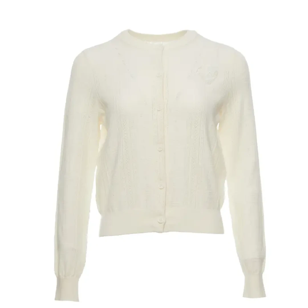 GEJIN/歌锦2025早春新款轻奢经典时尚刺绣镂空针织开衫9132560132