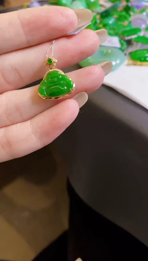 【闪购商品】定制翡翠18K金镶嵌佛