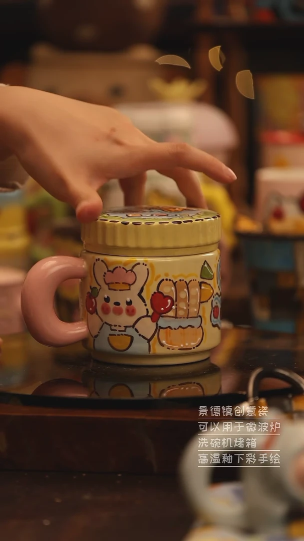 陶瓷景德镇可爱陶瓷釉下彩绘设计师款