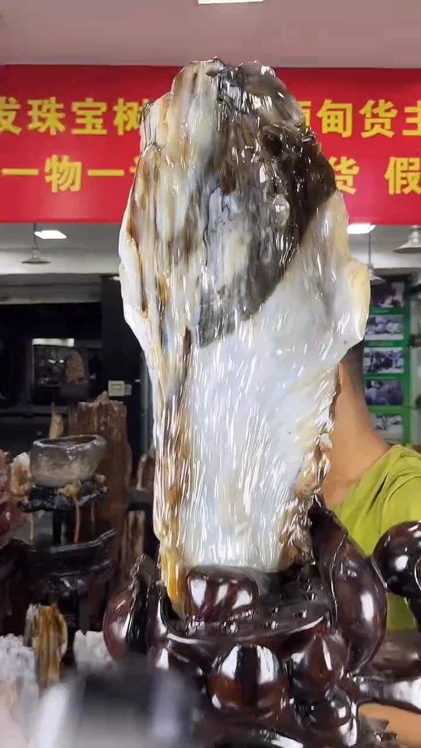 缅甸天然树化玉摆件