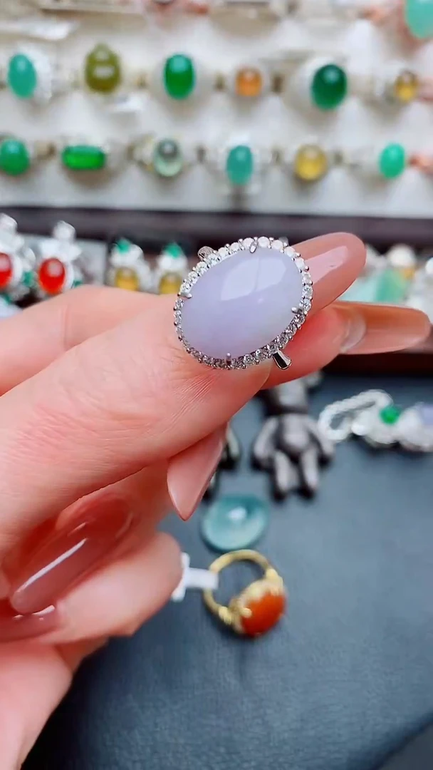 银S925镶嵌戒指翡翠....