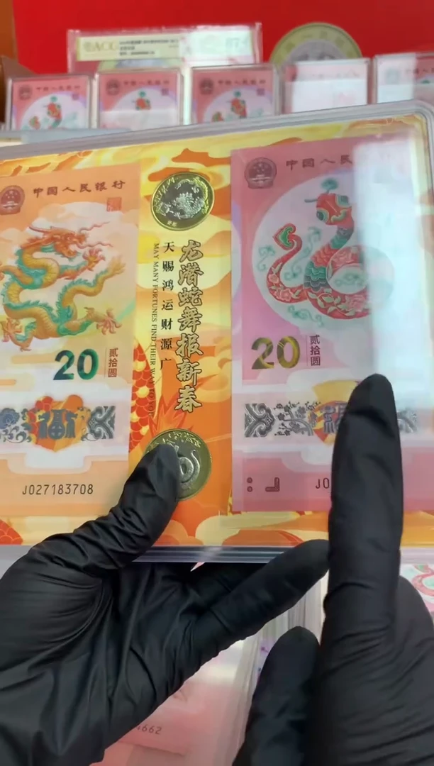 【闪购商品】塑料龙钞龙币 蛇钞蛇币 2钞2币【随机号码】