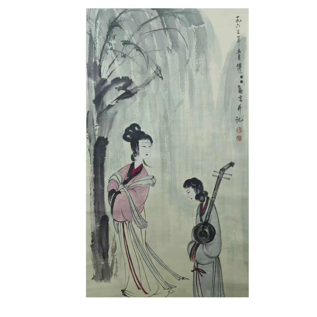 傅老 款人物立轴100*45约4.4平尺