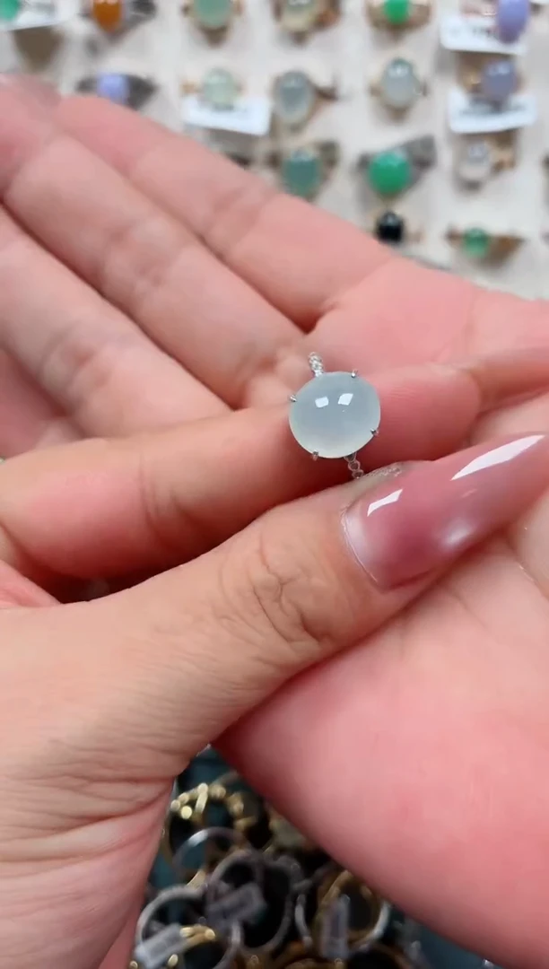 银S925镶嵌戒指翡翠.