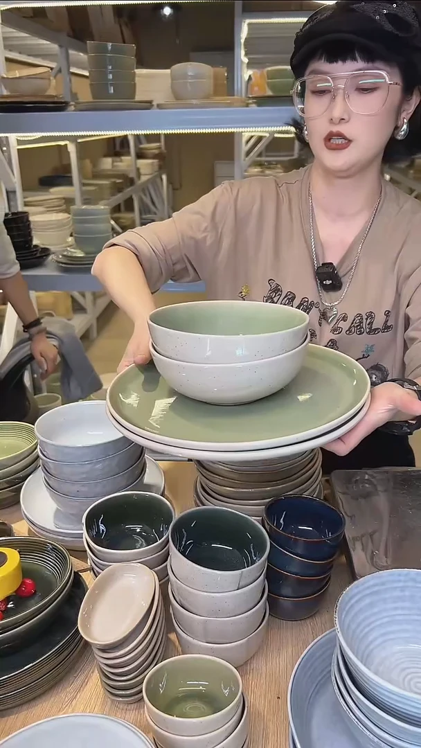 瓷45高温釉下彩陶瓷餐具默认微瑕