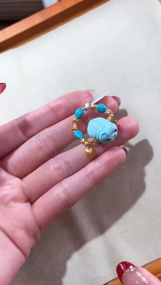 【闪购商品】绿松石戒指18K金镶嵌绿松石戒指