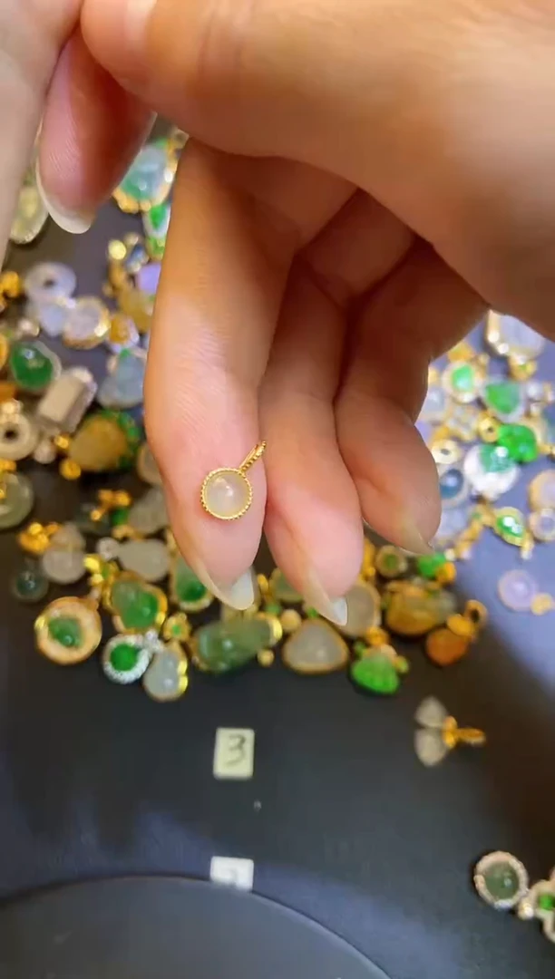 翡翠银S925镶嵌吊坠(不含链)1