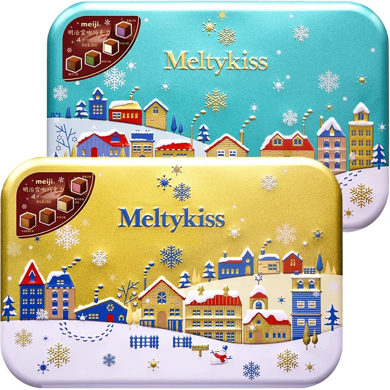 Meiji明治雪吻巧克力精选多种口味巧克力蓝罐金罐226g独立小包装