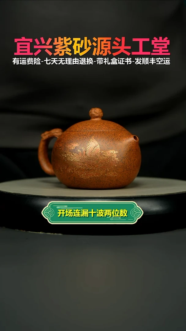 茶壶紫砂蒋静明天星泥柴烧龙飞凤舞西施330CC