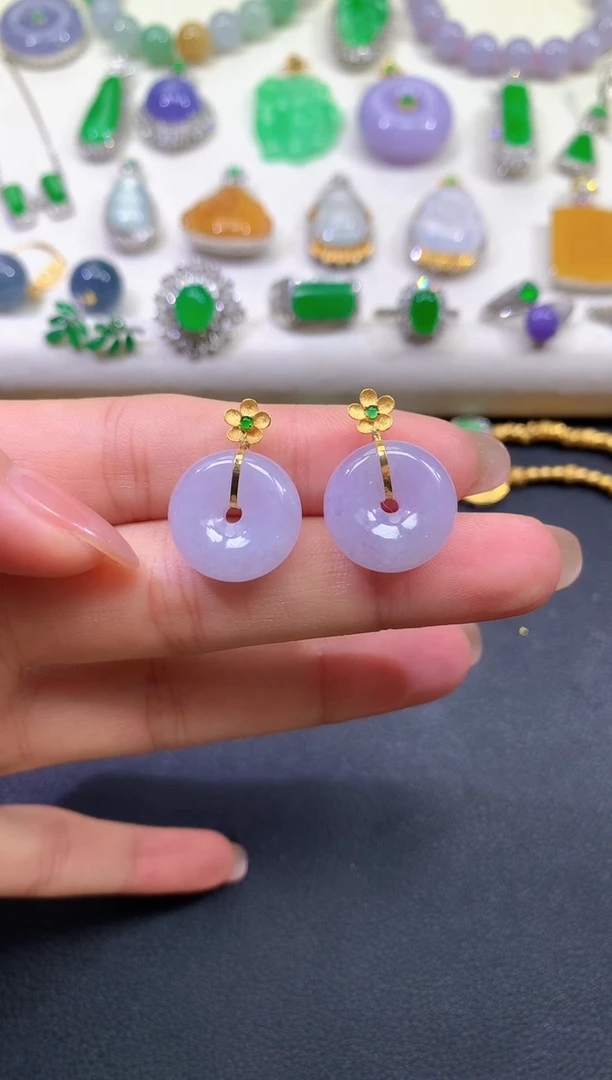 翡翠18K金镶嵌吊坠(不含链)平安扣 | 430+0（多样性发其一）