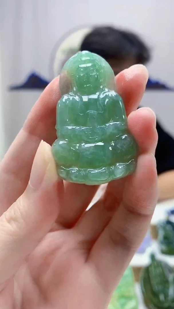 未镶嵌定制翡翠4688zm-毛货挂件10观音