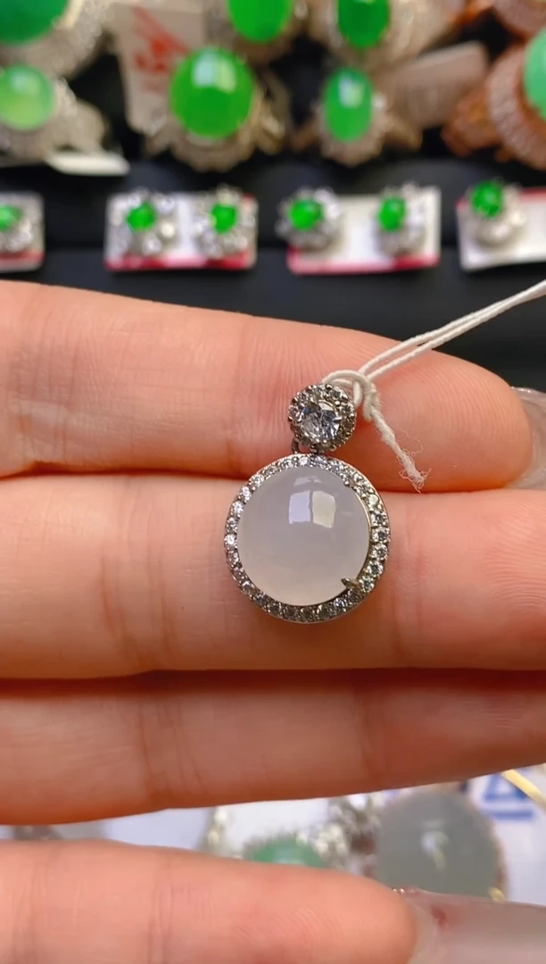 翡翠戒指银S925镶嵌天然