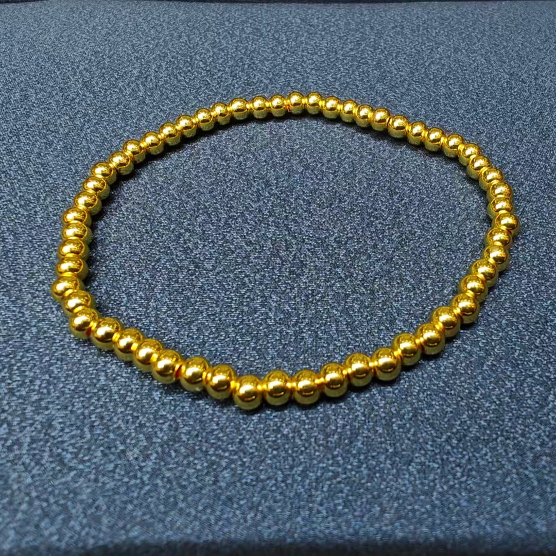 古福匠黄金足金珠串卡2mm90颗