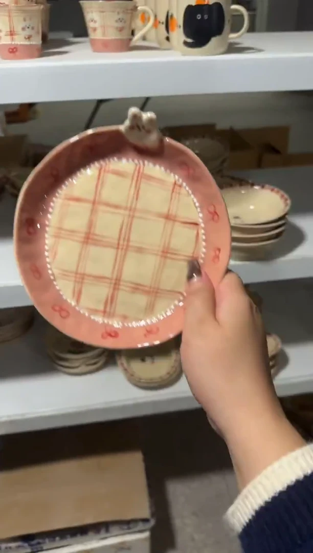 陶瓷兔兔盘子【十里高温釉下彩陶瓷】