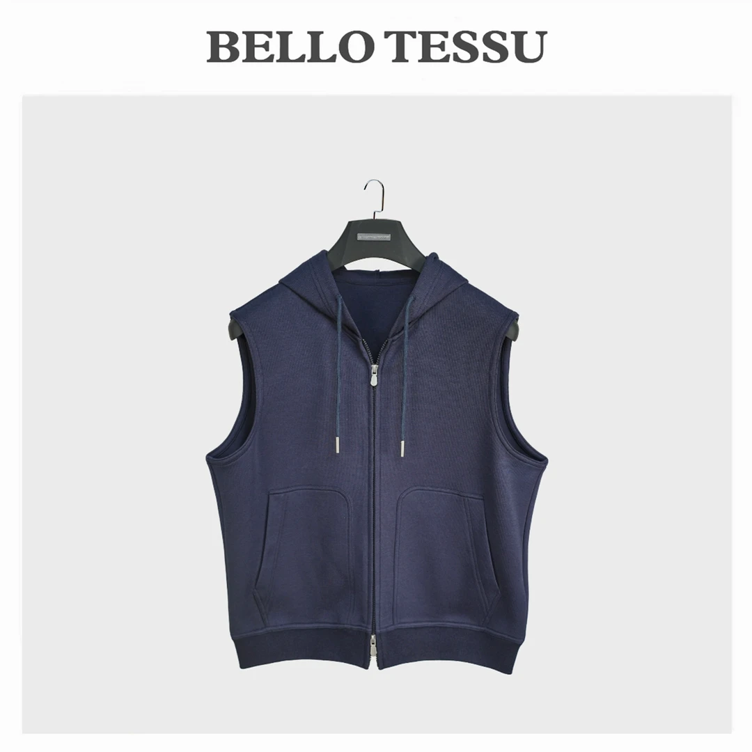 BELLO TESSU 25新款时尚休闲简约连帽无袖针织马甲FSHK8834