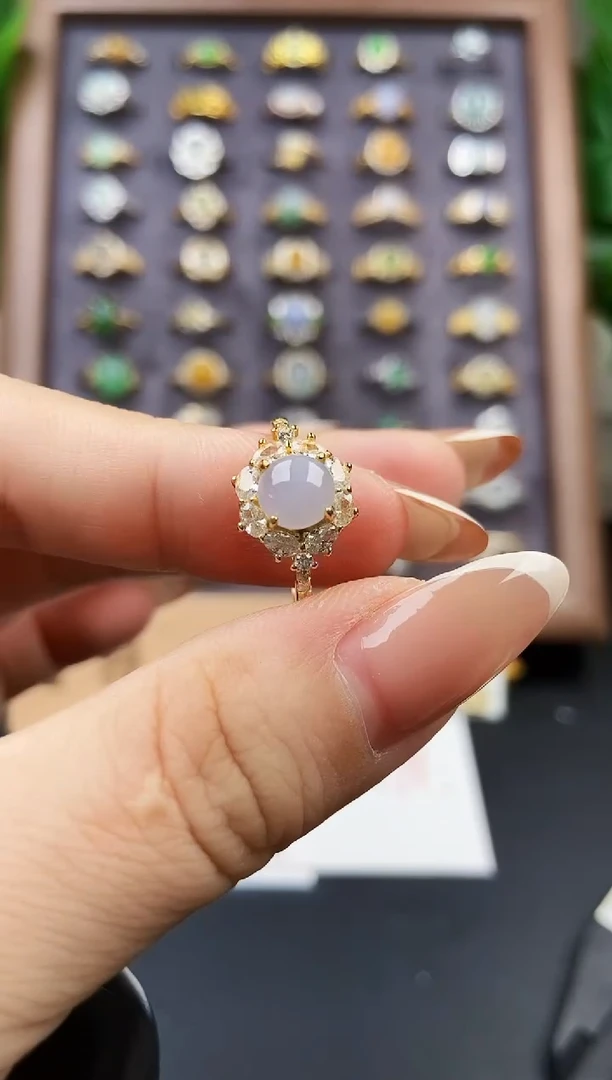 银S925镶嵌戒指翡翠45