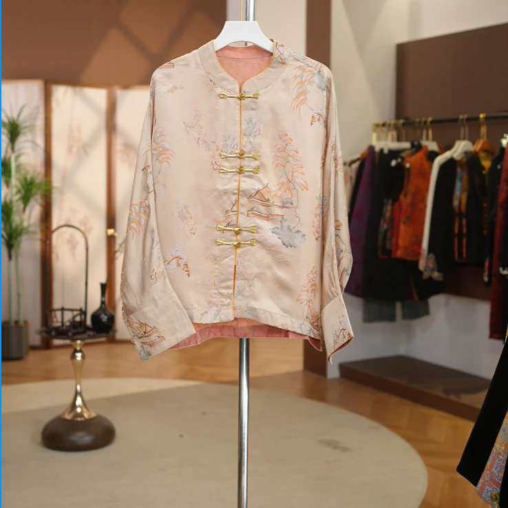 【月红叶】新中式重工外套长袖复古中国风月红叶上衣