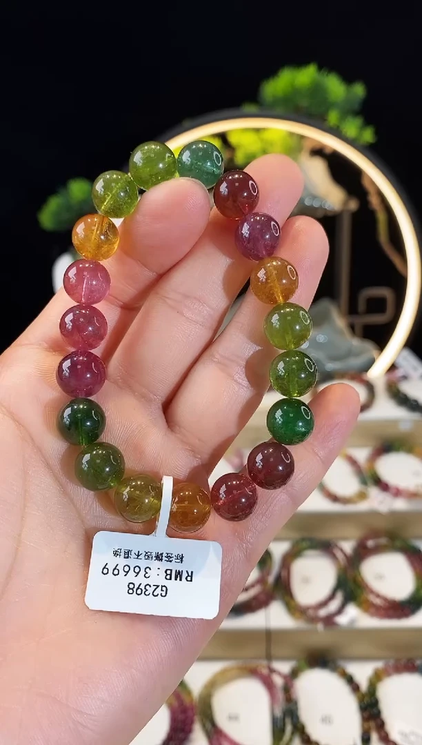 【闪购商品】碧玺手串未镶嵌 G2398素圈颜色微差