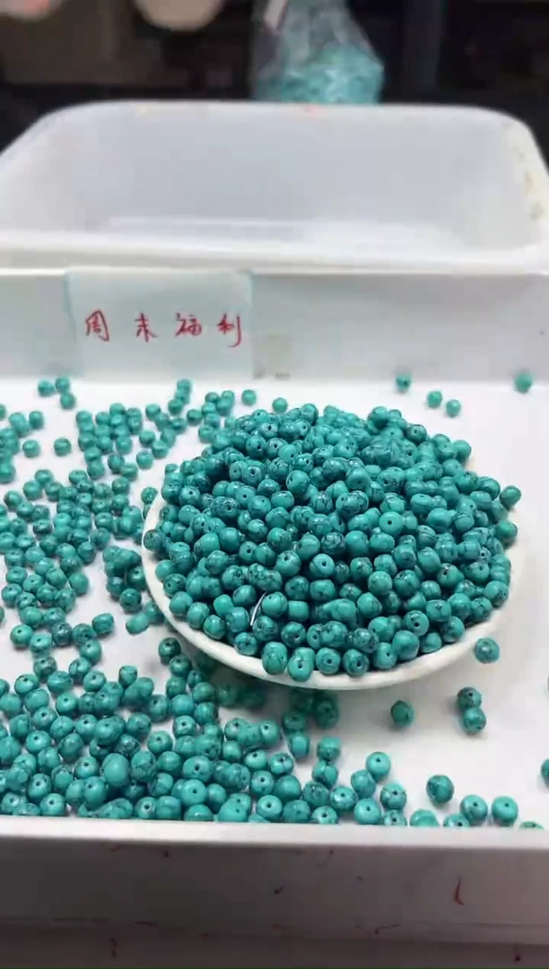 未镶嵌颈饰玛瑙/玉髓w3003高瓷乌兰花绿松老型6*5mm*20颗