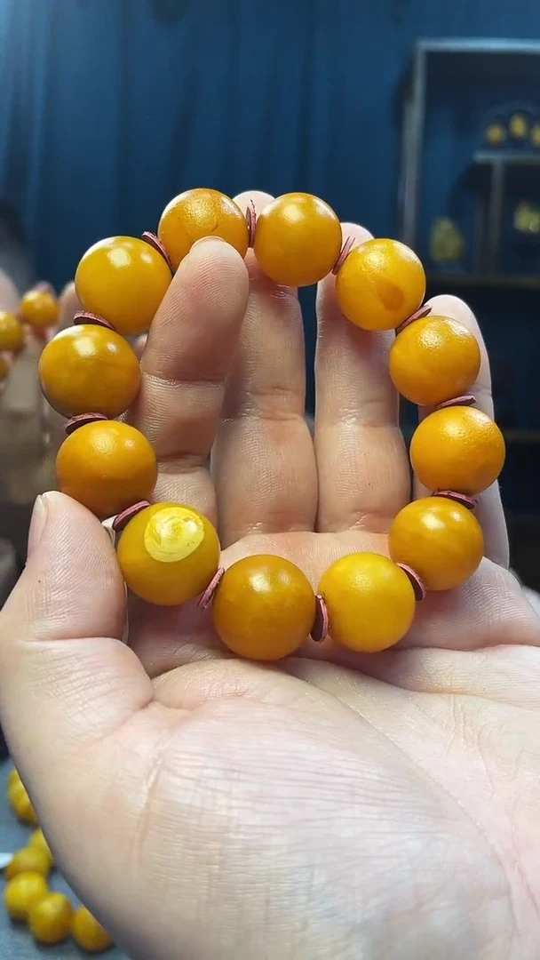 手串琥珀未镶嵌蜜蜡圆珠手串