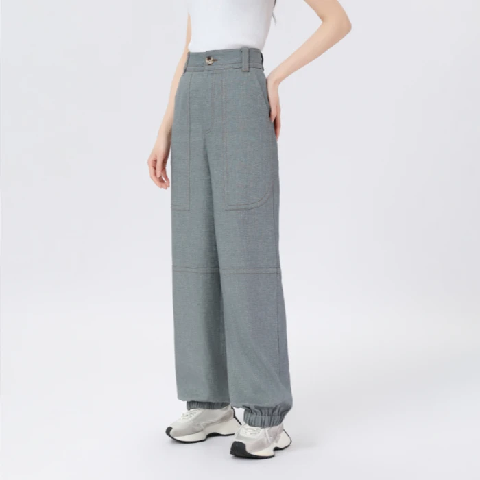 AMASS/阿玛施 复古经典显高显瘦休闲中高腰休闲裤510009