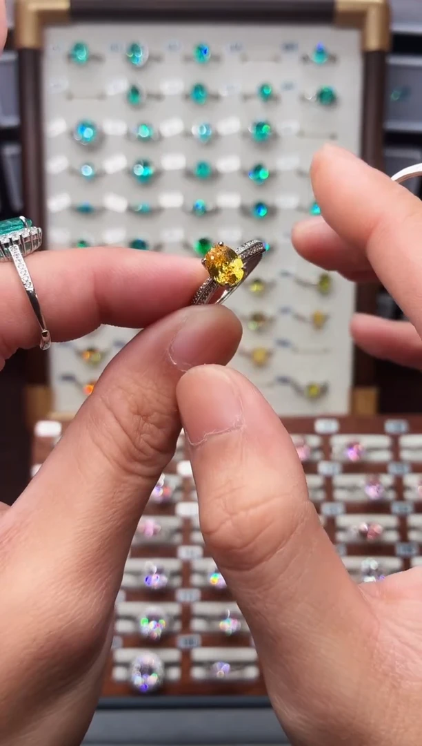 戒指彩色蓝宝石银S925镶嵌2