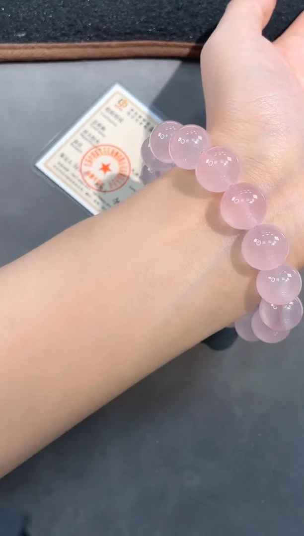 【闪购商品】水晶手链未镶嵌60号马粉色单圈13mm