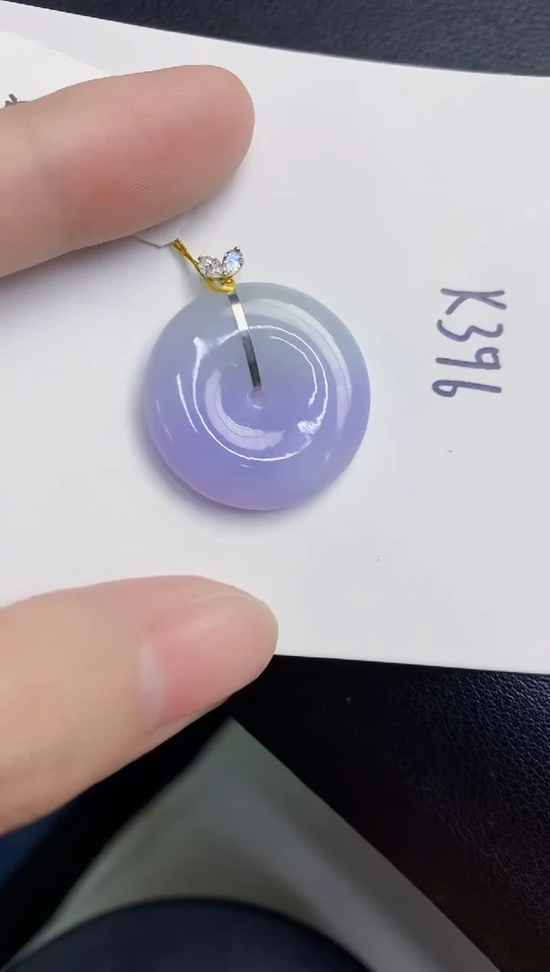 颈饰18K金镶嵌翡翠天然翡翠缅甸A货