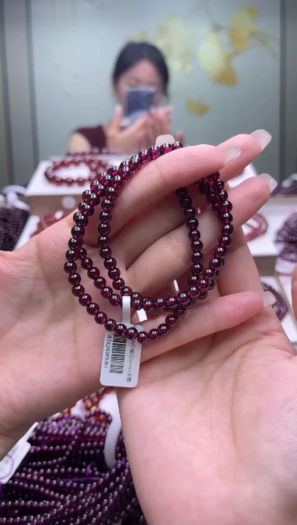未镶嵌手链石榴石紫牙乌石榴石多圈5mm+，多样式发一