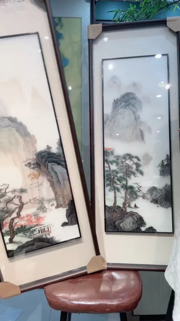 横款非遗苏绣手工刺绣装饰画买一送一