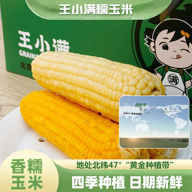 【特级】北纬47度黄金种植带黄白糯玉米软糯香甜新鲜粘苞米【冷冻存】