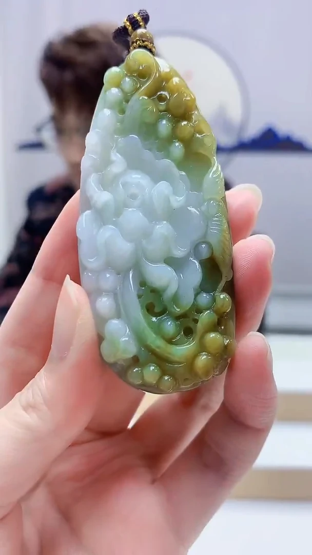 未镶嵌定制翡翠5159zm-毛货挂件花牌67