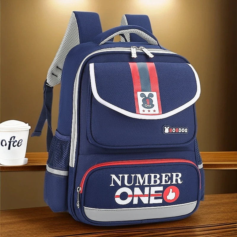 Bobdog/巴布豆儿童护脊减震书包小学生学霸气质英伦风轻便双肩包6