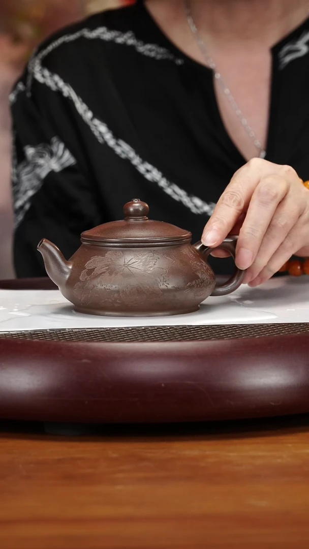 茶壶紫砂102ZXJ潘壶天星泥柴烧240cc