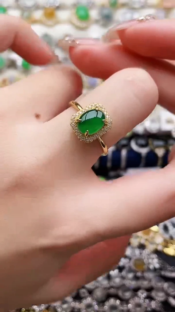 银S925镶嵌戒指翡翠76