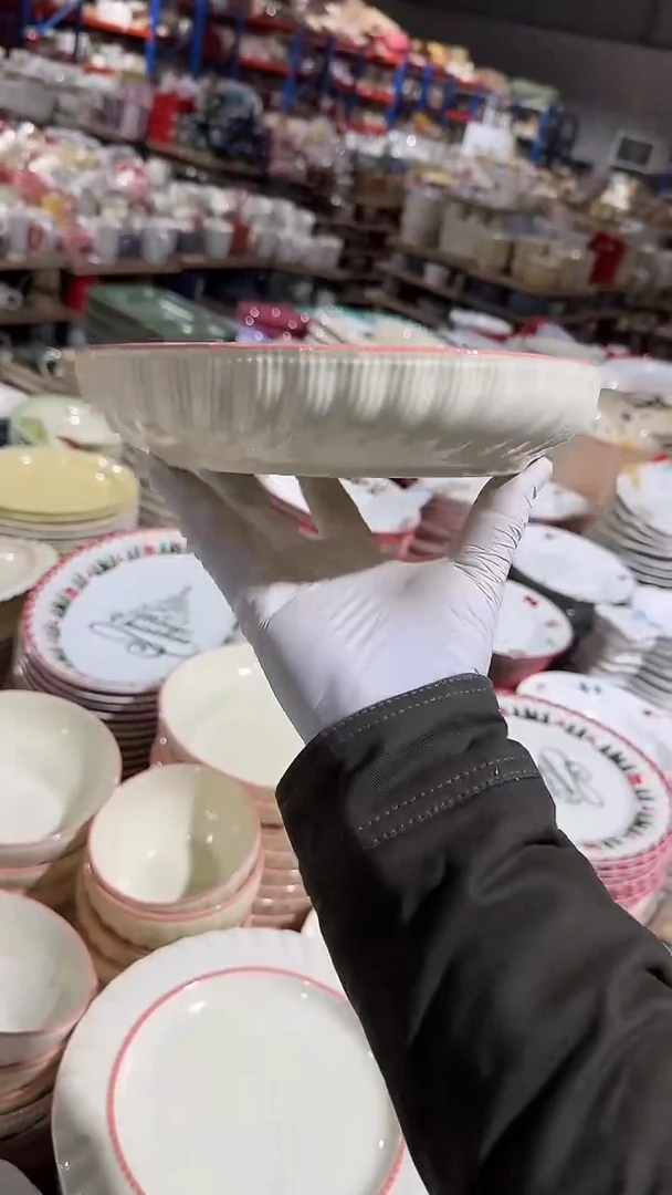 陶瓷斜条纹深盘微瑕 凑满20元包邮