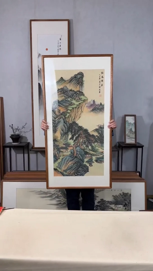 国画手绘*松风雅居*62*122cm带框发货