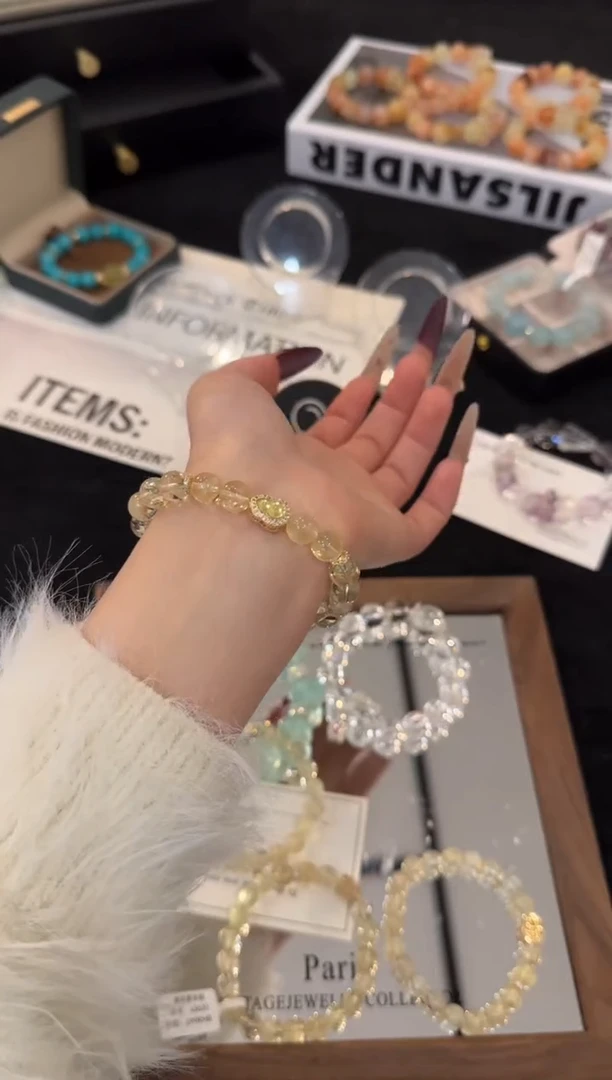 合金手链水晶黄水晶x3633