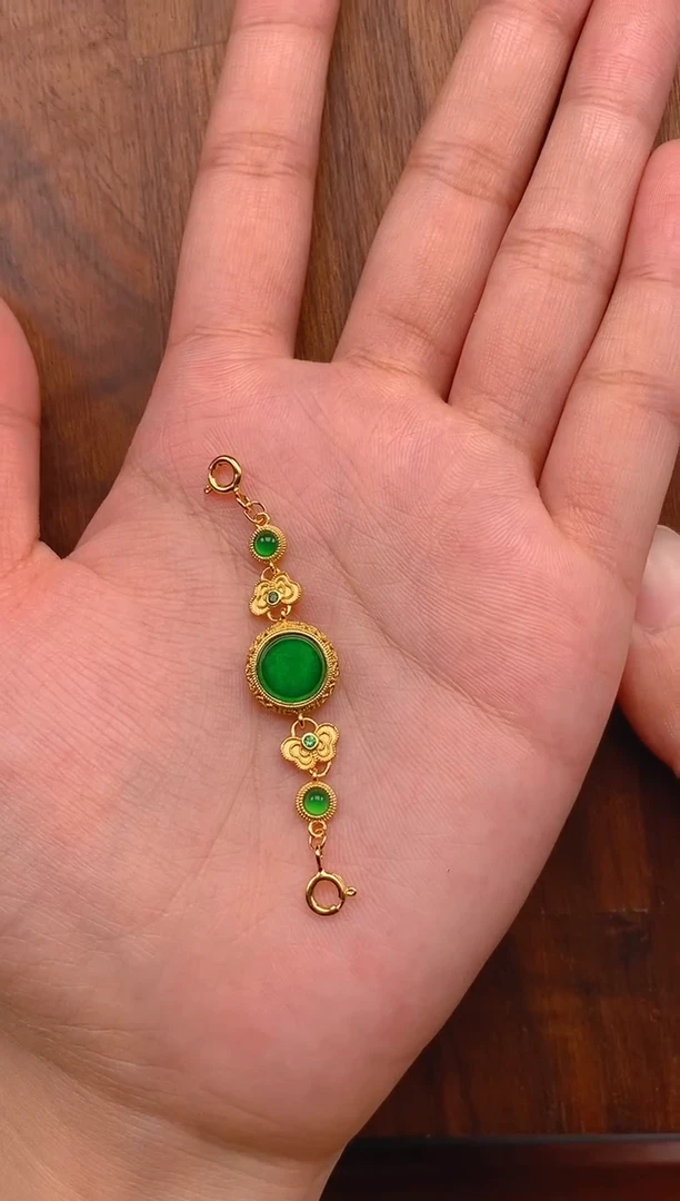 【闪购商品】翡翠吊坠(不含链)银S925镶嵌无事牌延长链