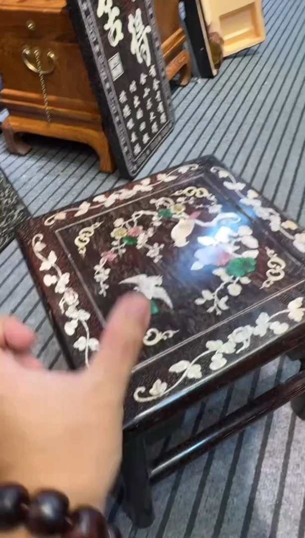 木螺钿大富贵凳邵氏紫檀木艺