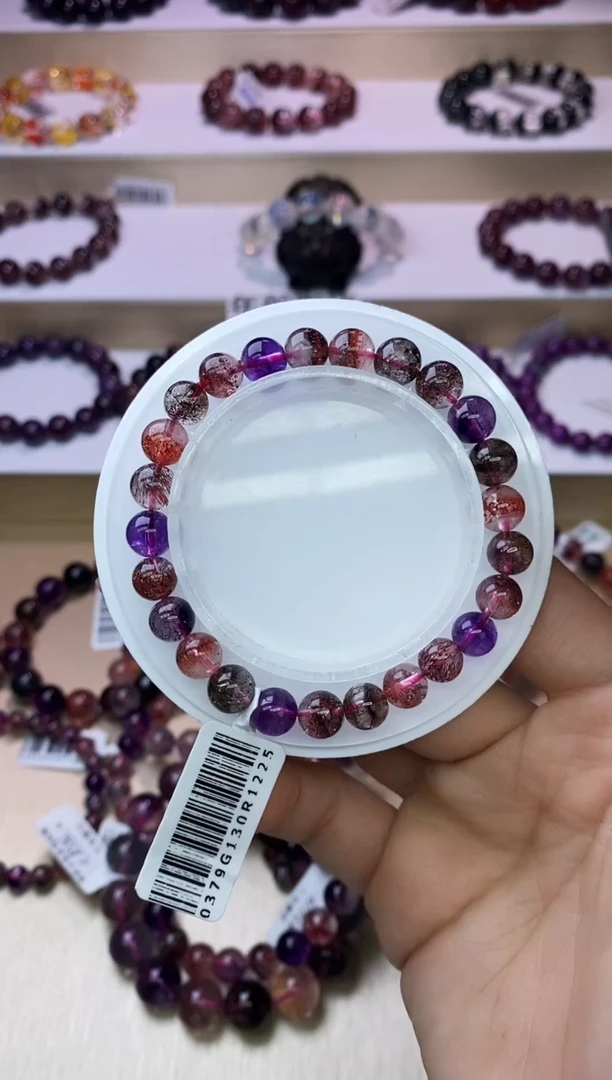 【闪购商品】水晶手链未镶嵌黑加仑超七单圈8m+