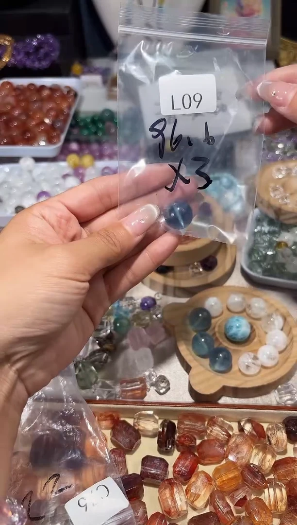 水晶手串未镶嵌π*L09海蓝卡16+单珠拍3