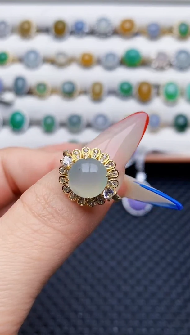 银S925镶嵌戒指翡翠4340