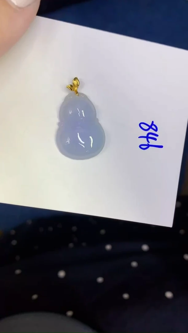 颈饰18K金镶嵌翡翠缅甸天然翡翠A货